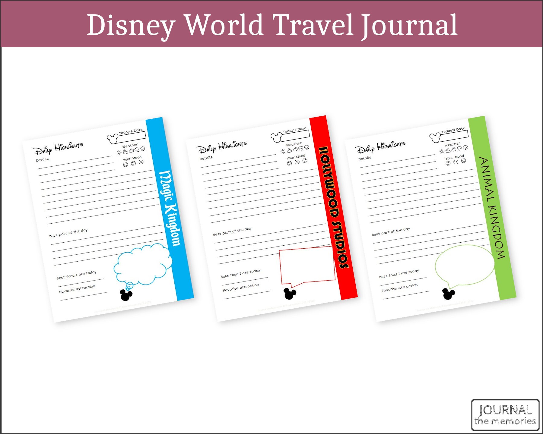 Disney Journal for Kids Disney World Journal With Epcot | Etsy