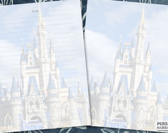 Cinderella Castle Invitation Paper Stationery | Letter Writing Paper | Journal Paper | 8.5" x 11"