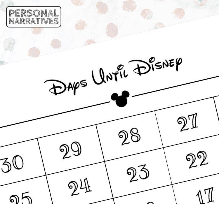 Days Until Disney Countdown to Disney Disney Countdown Etsy UK