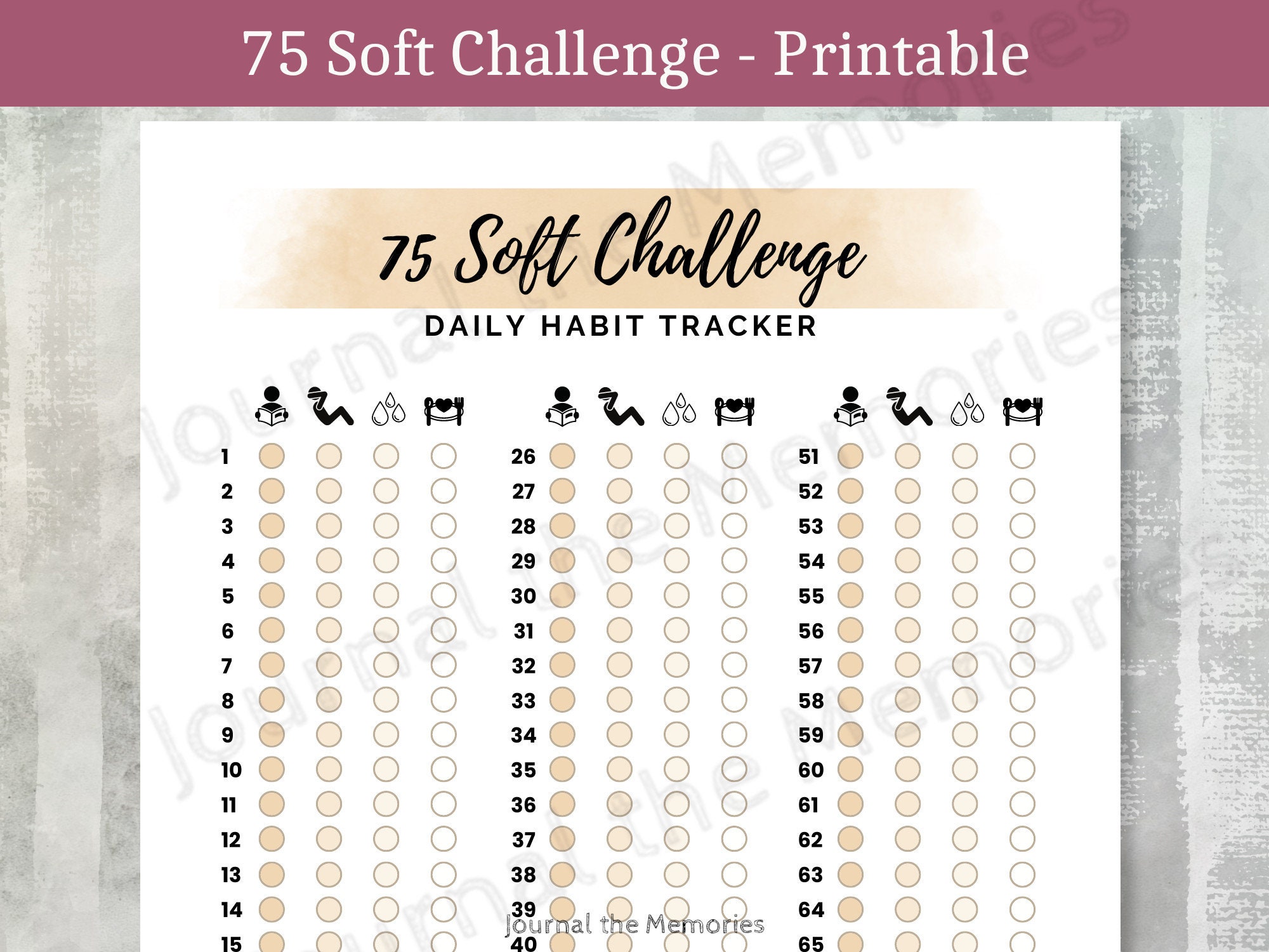 75 Soft Challenge Tracker Printable 75 Soft Tracker Fitness Journal 3 75 Soft Challenge Tracker Printable 75 Soft Tracker Fitness Journal 3
