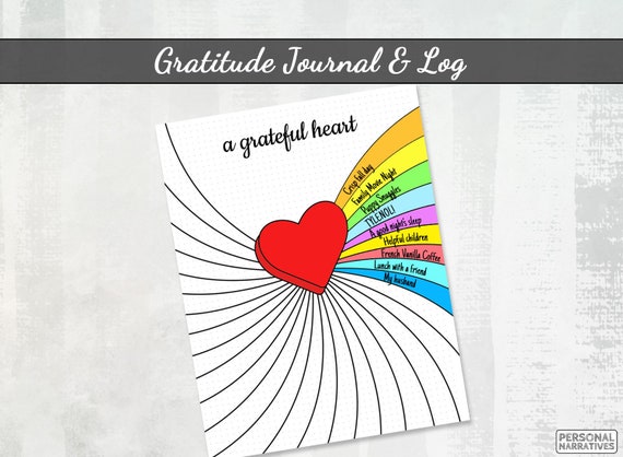Gratitude Log Journal Printable BUJO Daily Gratitude Log for Women