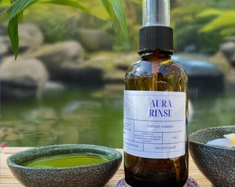 Throat Chakra Aura Spray: Bergamot, Peppermint, Frankincense - 4 oz