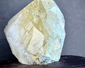 Citrine Point Crystal on Wooden Base: Healing Stone, Prosperity Gem