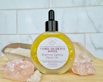 3rd Quarter Moon Reiki Infused Crystal Facial Oil- Rose, Jasmine & Moonstone