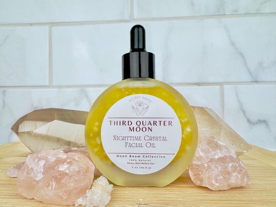 3rd Quarter Moon Reiki Infused Crystal Facial Oil- Rose, Jasmine & Moonstone