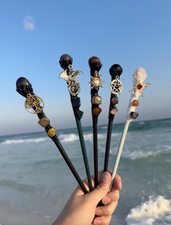 Choose Your Crystal Wand - Set of 5 Unique Healing Wands with Charms