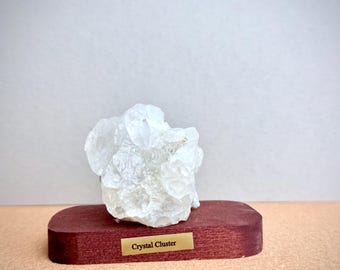 Clear Quartz Crystal on Wooden Stand: Healing Energy, Meditation Tool