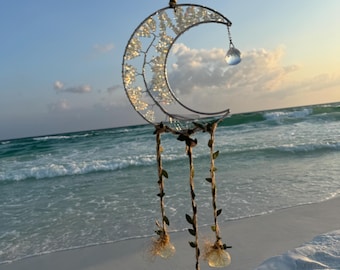 Opalite Moon Suncatcher: Mystical Window Decor