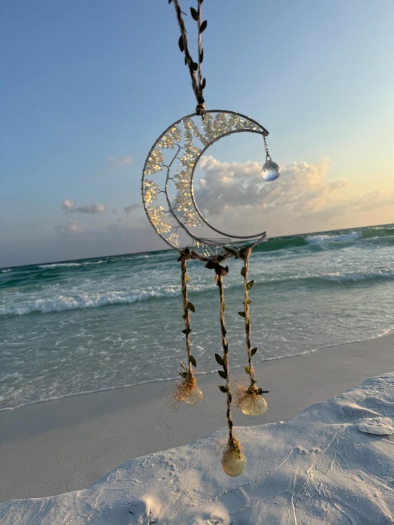 Opalite Moon Suncatcher: Mystical Window Decor