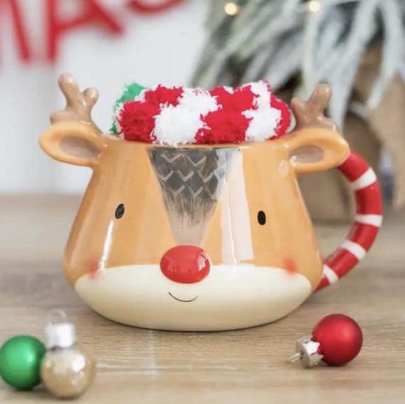 Christmas Reindeer Mug & Socks Set: Cozy Winter Gift