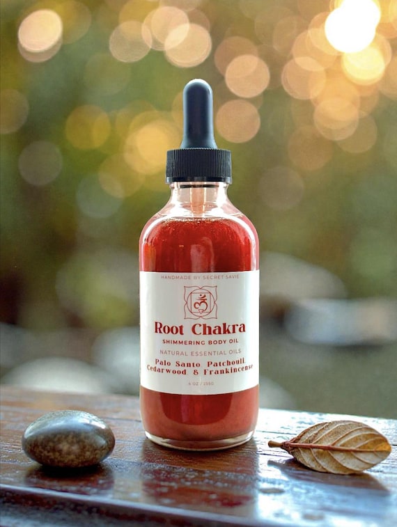 Root Chakra Shimmering Body Oil – Grounding & Sensual Luxury (4 oz / 120 ml)