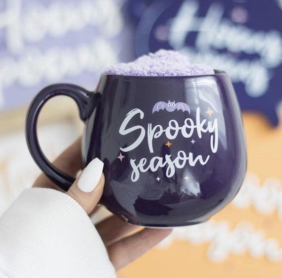 Pastel Halloween Mug & Socks Set: Spooky Season Home Decor