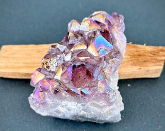 Iridescent Aura Amethyst Quartz Crystal-#7 | Gift | Healing | Home Decor | Spiritual Tool | Dorm | Collection