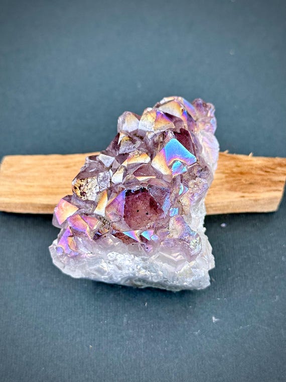 Iridescent Aura Amethyst Quartz Crystal-#7 | Gift | Healing | Home Decor | Spiritual Tool | Dorm | Collection