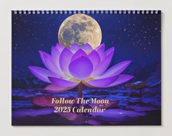 Wall Moon Calendar 2025 Shows Pagan Holidays and Zodiac Seasons | Gift | Holiday Gift | Stocking Stuffer | Birthday Gift | Anniversary Gift