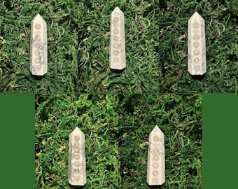 Howlite Obelisk with Chakras