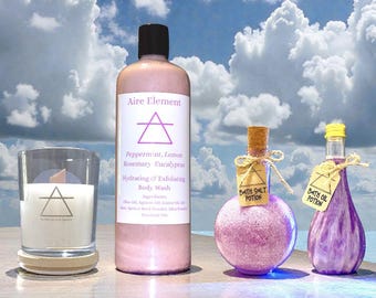 Aire Element Aromatherapy Spa Kit: Peppermint, Lemon, Rosemary, and Eucalyptus