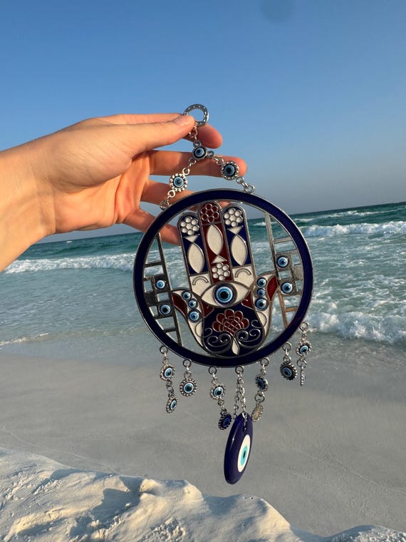 Hamsa Evil Eye Suncatcher - Crafted Protection Decor