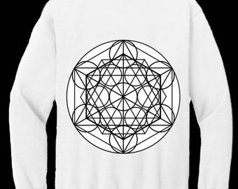 Customizable Unisex Metatron's Cube Crewneck Sweatshirt | Gift | Holiday Gift | Stocking Stuffer