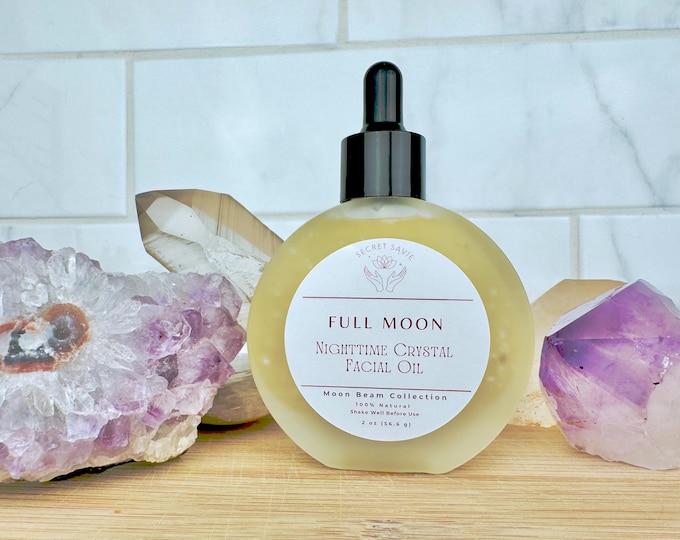 Featured listing image: Full Moon Reiki Infused Crystal Facial Oil: Natural Skincare