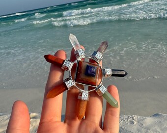 Chakra Pyramid with 7 Chakra Obelisks: Energy Balancing Set