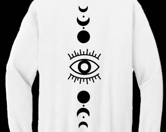 Customizable Unisex Seeing Crewneck Seeing Moon Sweatshirt | Gift | Holiday Gift | Stocking Stuffer