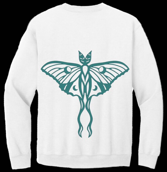 Customizable Unisex Crewneck Luna Moth Sweatshirt | Gift | Holiday Gift | Stocking Stuffer