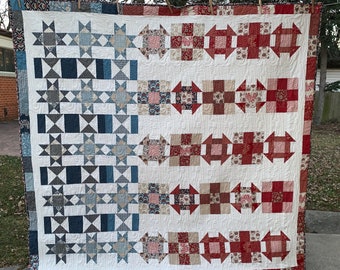 Stars and Stripes Quilt Down Loadable PDF Patterm