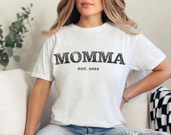 Personalized Momma T-shirt | Comfort Colors Mama Shirt | Momma Tee, Mama Tee, Momma shirt, Mother's day gift, New mom shirt, Mom to be shirt