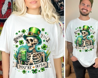St. Patty's Day shirt | Irish Skull tee, Drinking Shirt, St. Patricks day Tee, Irish shirt, Lucky shirt, Funny St. Paddy's day shirt