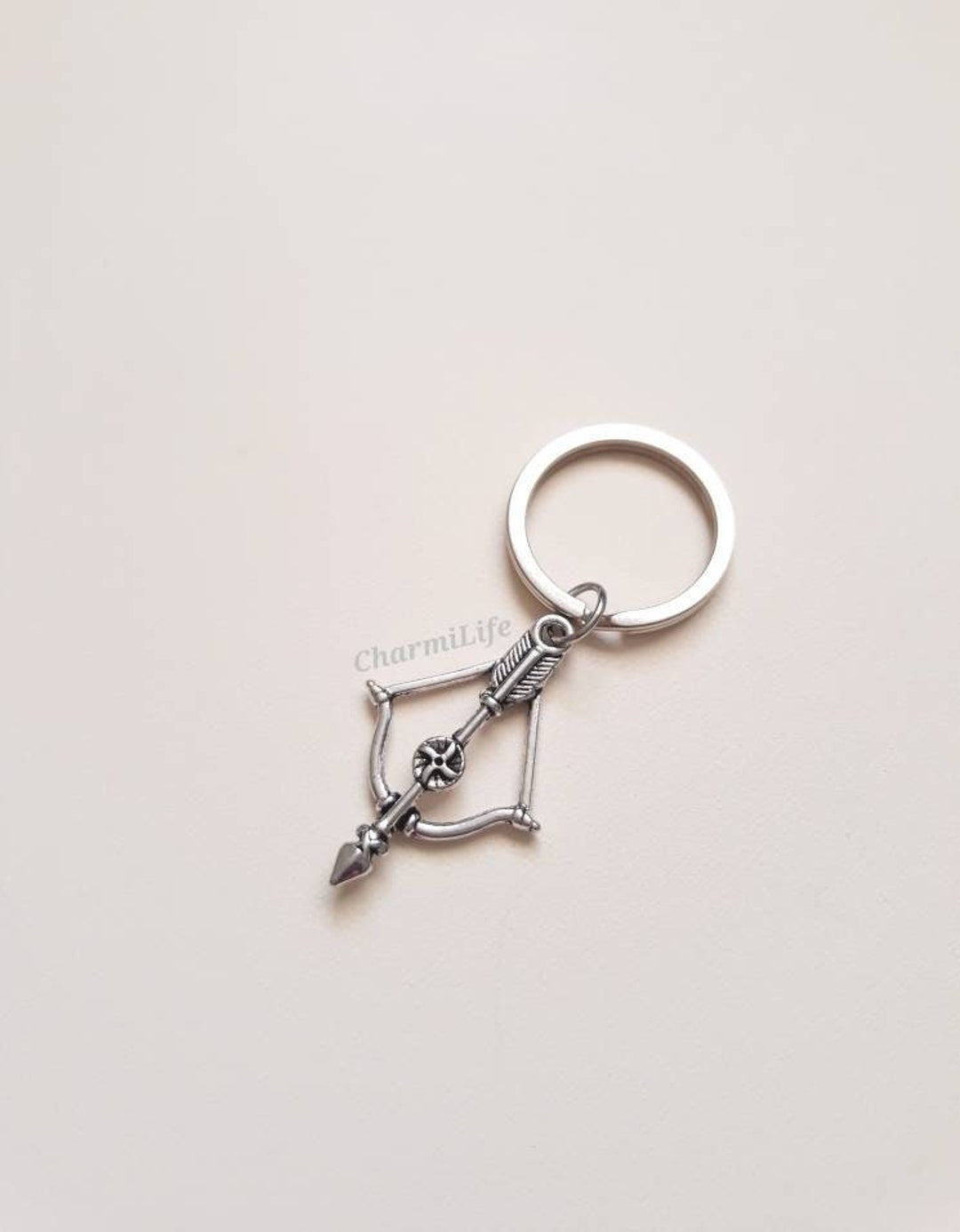 Epic Archery Bow and Arrow Keychain Silver Keychains Unisex Etsy