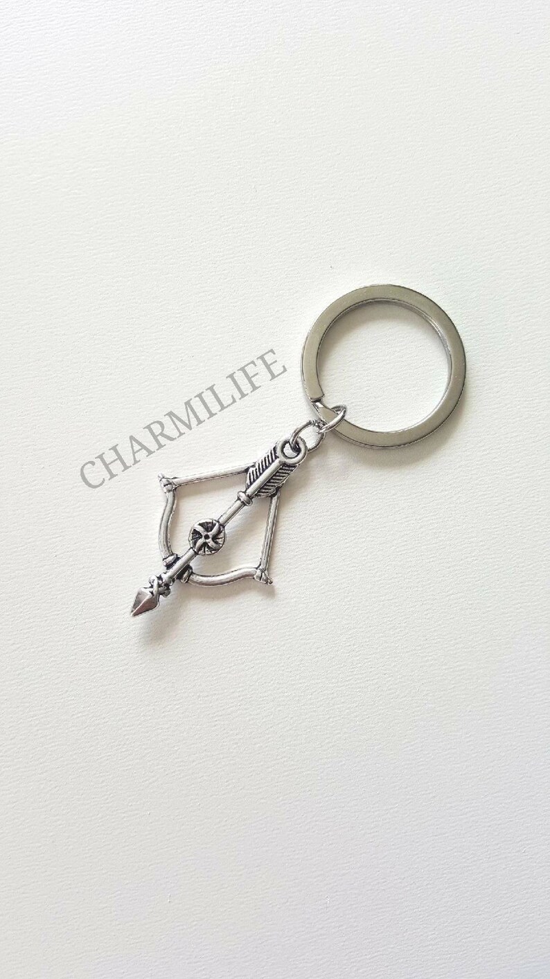 Epic Archery Bow and Arrow Keychain Silver Keychains Unisex Etsy