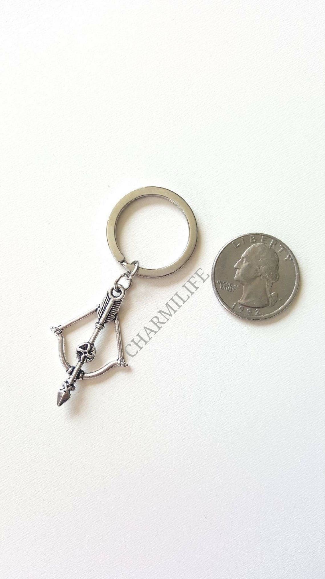 Epic Archery Bow and Arrow Keychain Silver Keychains Unisex Etsy