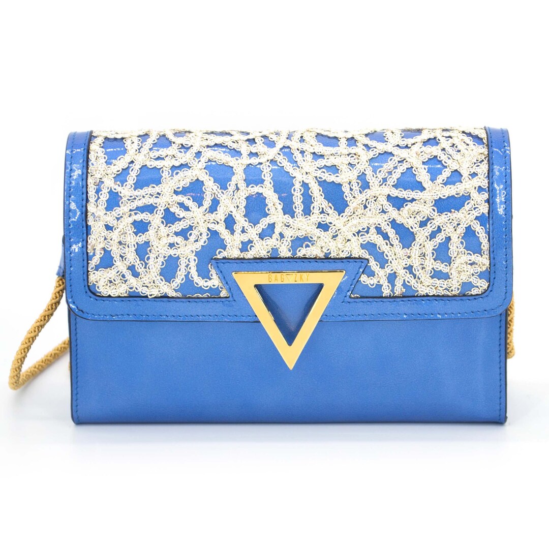 Small Italian Leather Purseblue Leather Purse Bagleather Etsy