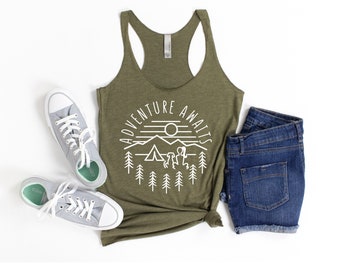 Adventure Awaits Tank | Dog Mom | Tank Tops for Women | Dog Lover Gift | Dog Mom Shirts | Tank Tops for Women Dogs