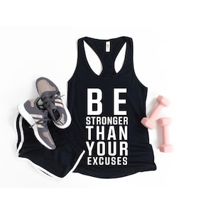 Be Stronger Tank Workout Tanks for Women Workout Tank Womens Workout Top Workout Shirts Workout Shirts for Women Workout Top Black