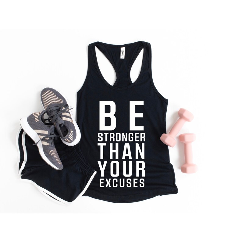 Be Stronger Tank Workout Tanks for Women Workout Tank Womens Workout Top Workout Shirts Workout Shirts for Women Workout Top Black