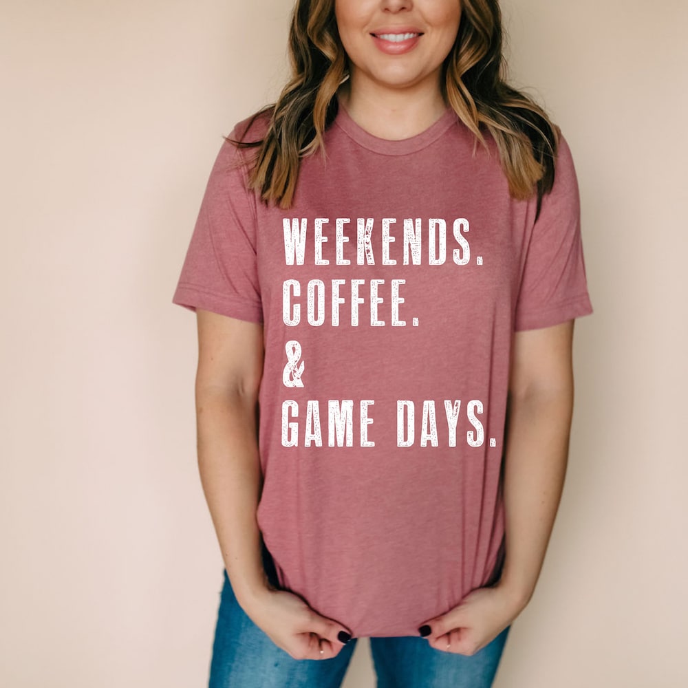 Weekends. Coffee. & Game Days | Baseball Mom Shirts | Baseball Mom Shirt | Sports Mom Shirt | Soccer Mom | Shirt For Mom | Biggest Fan Shirt Coolprintshirt