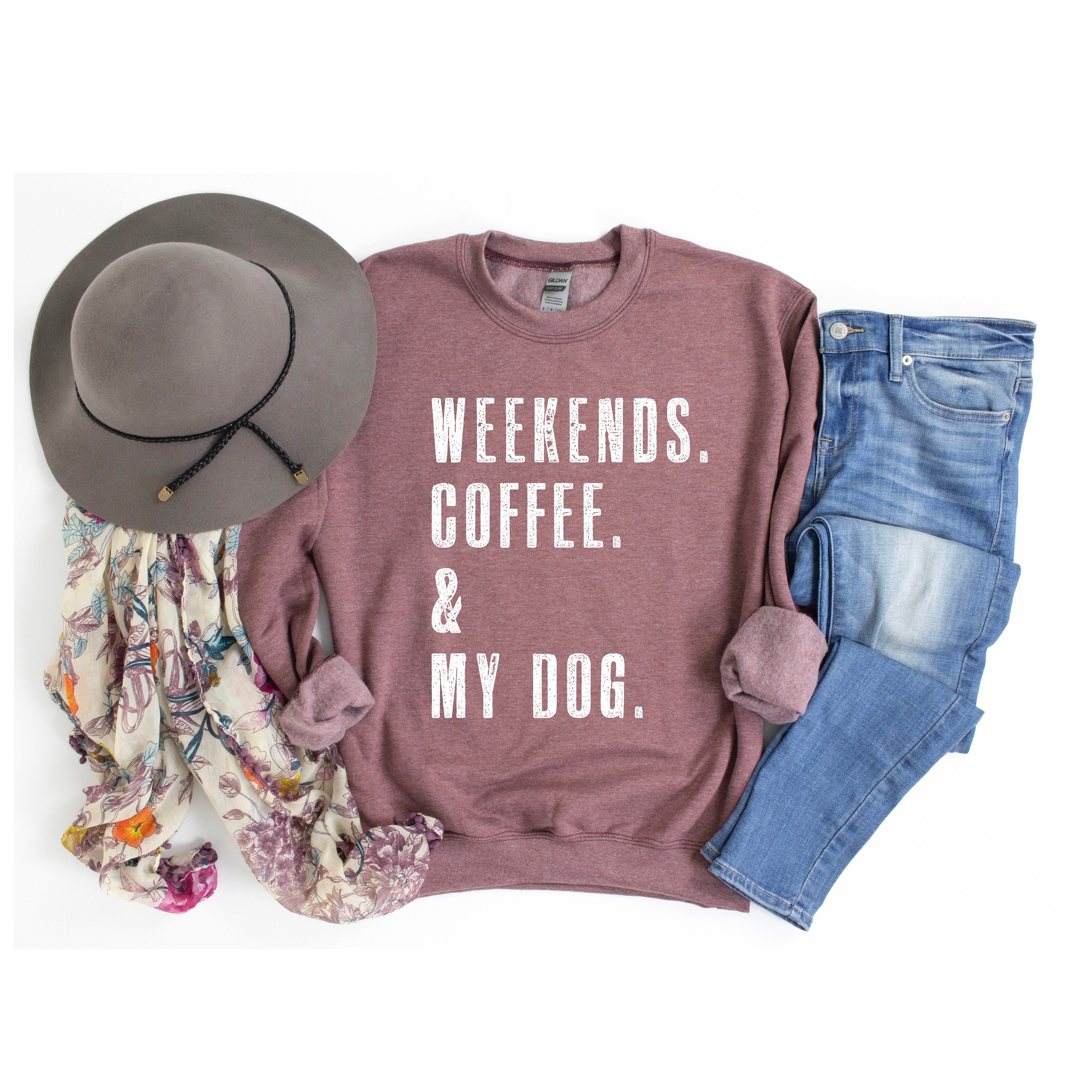 Weekends. Coffee. & My Dog. Sweatshirt | Dog Mom | Dog Mom Shirt
