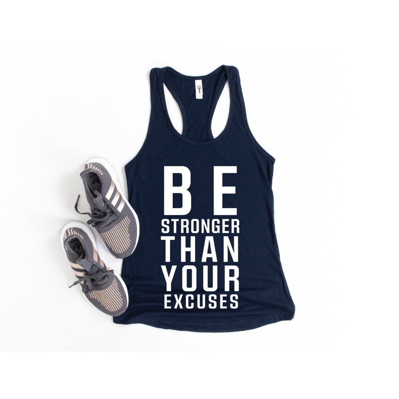 Be Stronger Tank Workout Tanks for Women Workout Tank Womens Workout Top Workout Shirts Workout Shirts for Women Workout Top Navy
