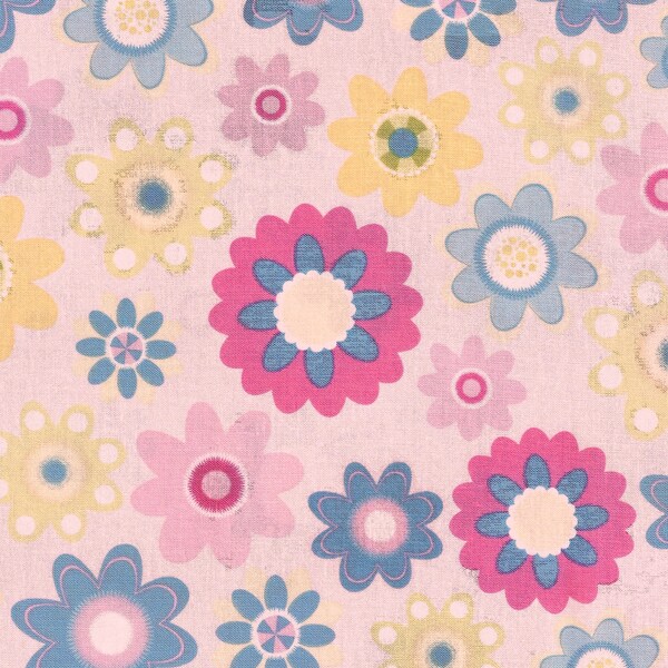 Fabric Mag and Mimi Designs for Timeless Treasures. Flowers on Light Pink, by the HALF yard