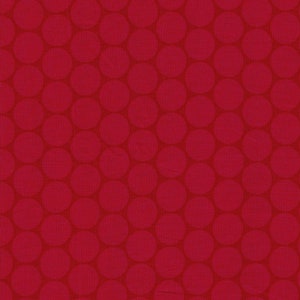 Robert Kaufman Fabric, Flirty Flowers, Large Bright Red Dots on Red, by the yard