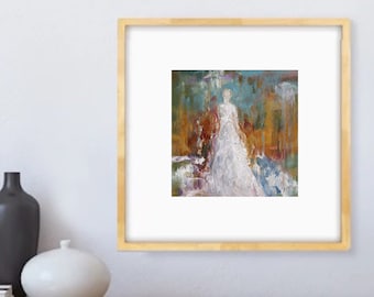 ANGEL PRINT, Original Angel Painting,Angel painting,Small original, Angel oil painting "Who Are These Angels CVI"