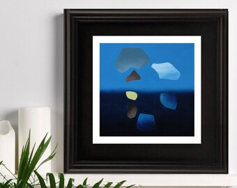 Paper print, giclee, small print,original oil Painting,geometric, minimalism, color field, "Levitation II"