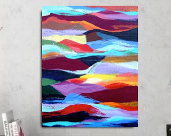 original painting, acrylic on camvas, abstract, small painting, small canvas, small abstract, contemporary, "Field of Color V"