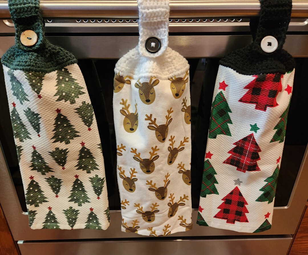Christmas Hanging Towel Christmas Trees With Gingham Etsy
