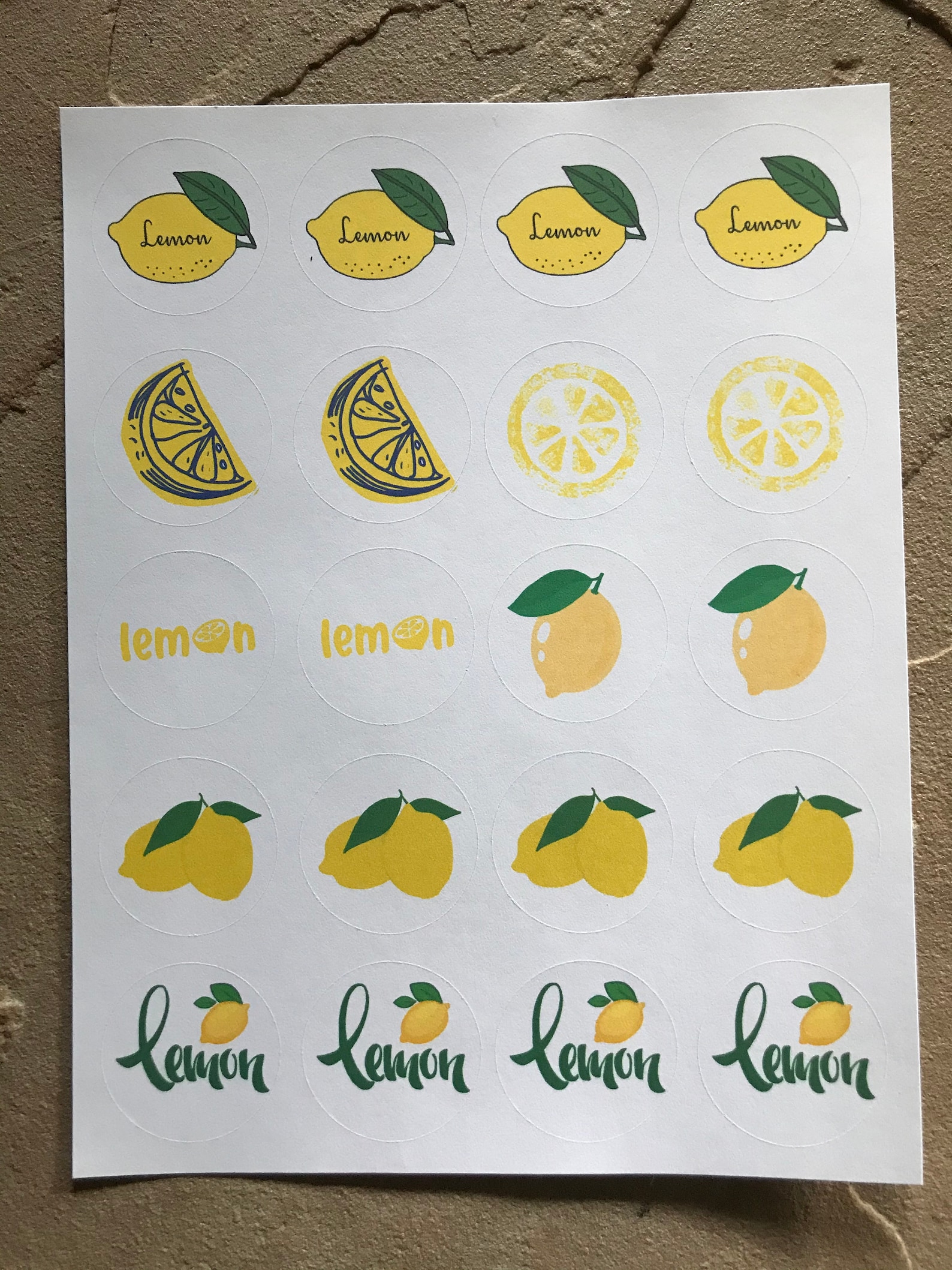 Lemon stickers summer lemon decals Etsy