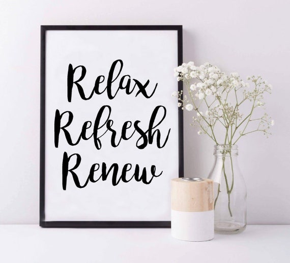 Relax Refresh Renew Beauty Room Salon or Spa Wall Print | Etsy