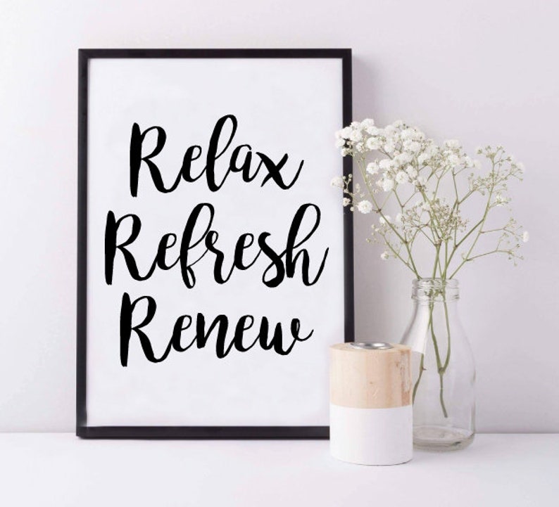 Relax Refresh Renew Beauty Room Salon or Spa Wall Print | Etsy
