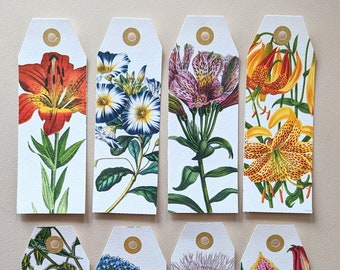 Floral botanical bookmarks made of paper